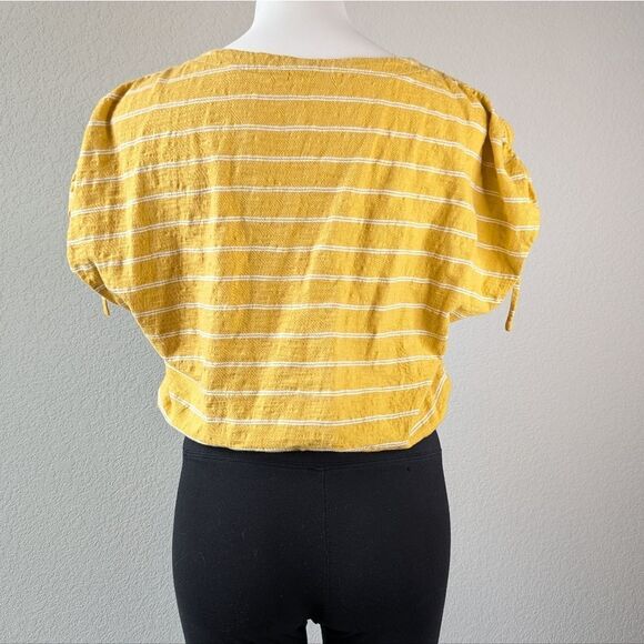 Marine Layer Blaine Cinch Tee Yellow Stripe Size M - Picture 5 of 10